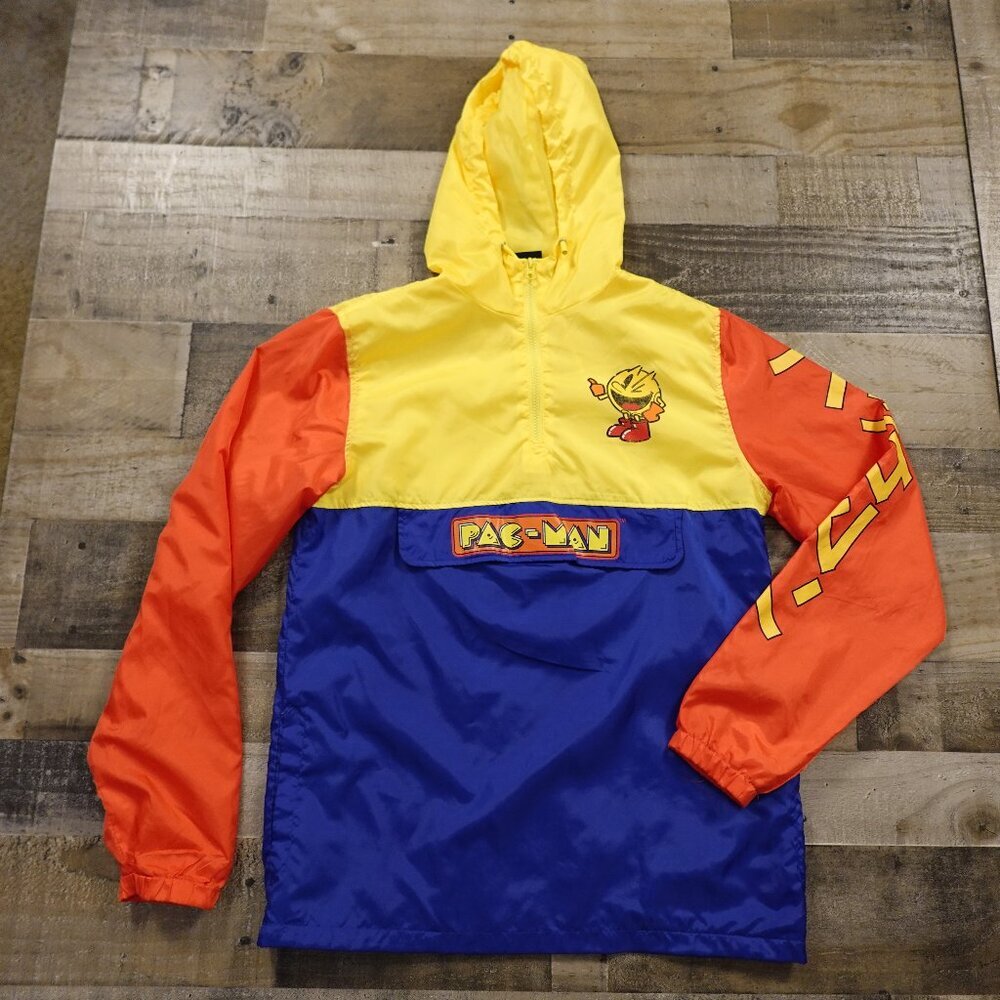 Vintage Pacman colorblock windbreaker‎ jacket men's medium retro gamer Y2K